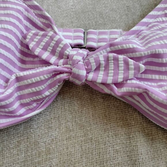 Abercrombie and Fitch Pink and White Striped Bikini Bralette Size XL NWT - Picture 3 of 7